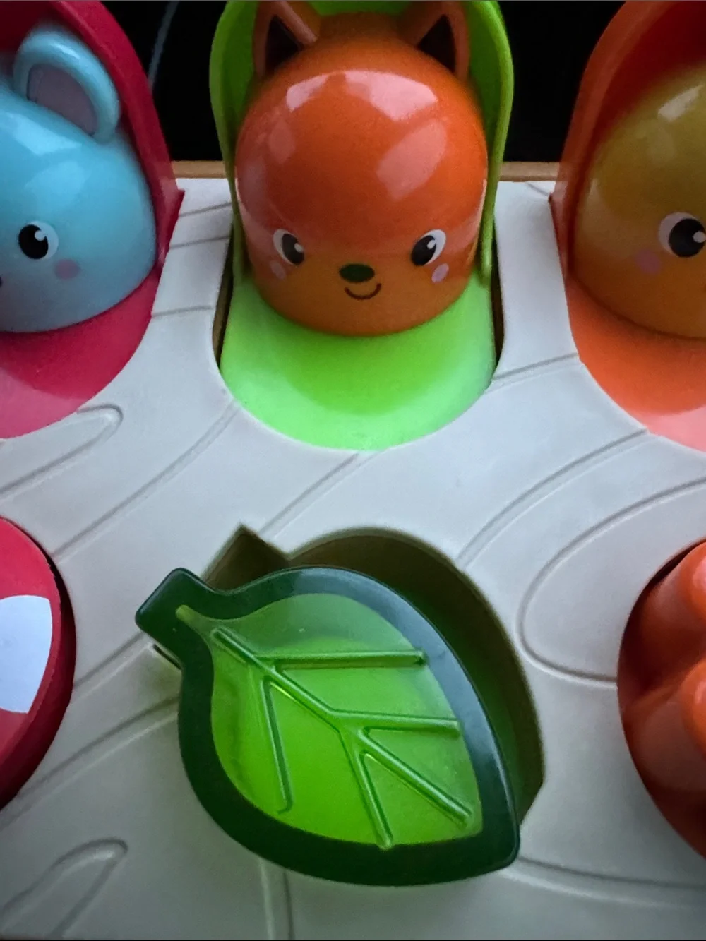 Fisher-Price Wooden Style Forest Shape Sorter - Red, Green, Orange, Yellow, Pink